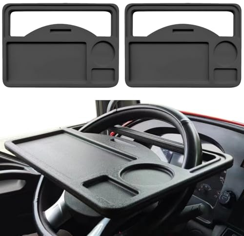 Auto-Tablett für Fahrer, Lenkradschreibtisch zum Essen und Arbeiten, 2 Stück – Autozubehör für Reisen und LKW