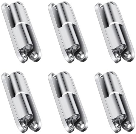FINELYCR 6 Pièces Charniere Porte, Charnières Porte Amovibles, Charnières Porte Silencieuses, Paumelles de Porte Lourde Chromé avec 6 Rondelles Blanches pour Portes, Fenêtres, Armoires
