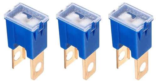 sourcing map 3pcs Cartridge Fuse, 32VDC 100A Male Terminal Automotive Assortment J Case Fuse for Car, Truck, RV, Boats, Dark Blue