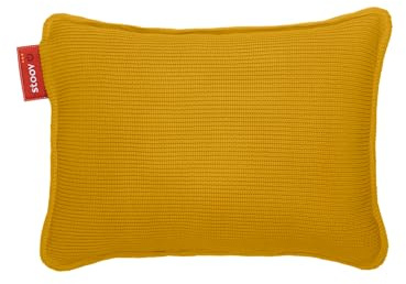 Stoov Heizkissen mit Abschaltautomatik - Kabelloses Wärmekissen mit Standard Akku: 2 bis 4 Std. Wärme - Elektrische Wärmflasche für Rücken & Nacken - Ploov¹ 45x60 cm Gestrickt Gelb