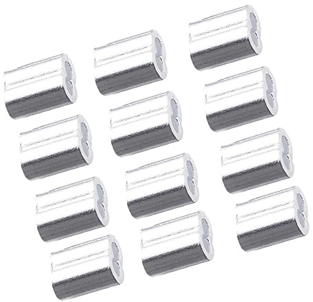 INOOMP 200 piezas Abrazaderas de Aluminio para Cuerda Doble Orificio Conector de Alambre para Fijar Cables y Soportes Proyectos de Exterior