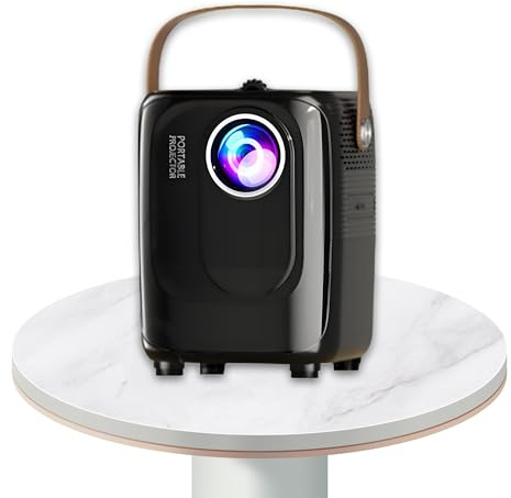 Mini proiettore con HDMI, 150 ANSI Lumens, risoluzione 600P, proiettore portatile per camera da letto, Home Theater e uso all’aperto (bianco/verde/nero) - disegno compatto, Android OS (black)