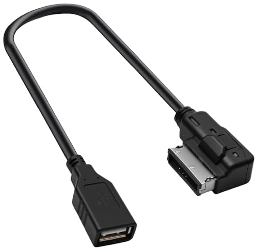 AMI Adaptador de Cable MDI para Audi A1 A2 A3 A4 A5 A6 S6 A8 S8 R8 Q3 Q5 Q7, 30 CM/11,81 Pulgadas Cable AUX para Audio USB MMI Adaptador MP3 Multimedia Music Interfaz para VW TT VW Golf Passat