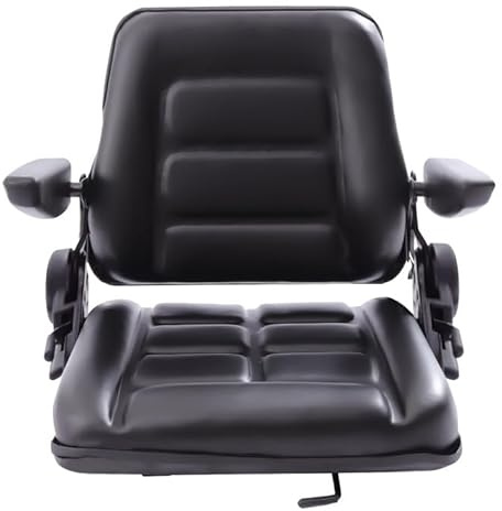 Sedile per trattore universale per carrello elevatore con bracciolo e schienale regolabile a 175°, sedile per escavatore, carrello elevatore, trattore, caricatore compatto, caricatore telescopico