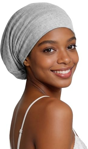 Kiiwah Unisex bambu natthår satinmössa, justerbar Slouchy Beanie med satinfoder för att sova, sovhatt för Chimio Silk hårvårdsmössa för dam herr