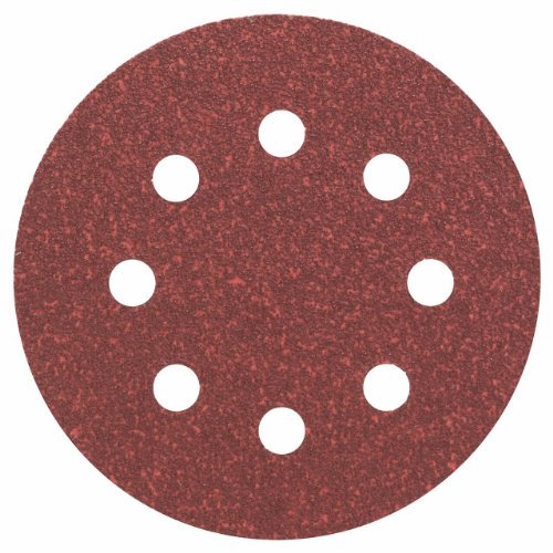 Bosch 2608605104 Disco Abrasivo per Levigatrice Ø 115 mm 8 Fori, Grana 60, 5 Pezzi