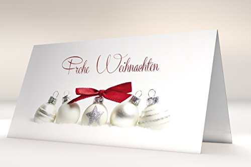 Weihnachtskarten | Pure Silver | 10 weihnachtliche Karten DIN LANG | Grußkarte