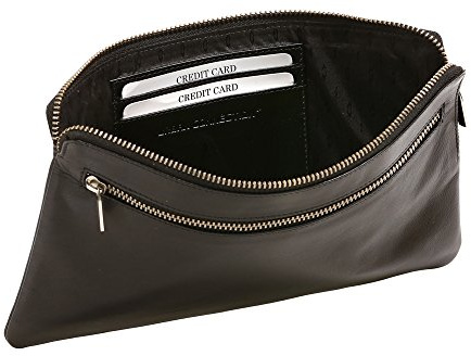 Tasca per soldi Money Bag documenti estratto conto bancario formato orizzontale URBAN CONNECTION, Vera Pelle, nero