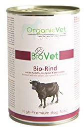 OrganicVet Katze Nassfutter BioVet Bio-Rind Mir Bio-Kartoffel, 6er Pack (6 x 200 g)