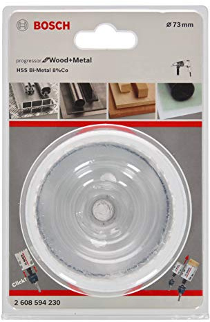 BOSCH Bi-Metal Hole Saw (for Wood and Metals, 8% Cobalt Alloy, Progressive Tooth Design, Ø 73 mm, Accessory Drills)