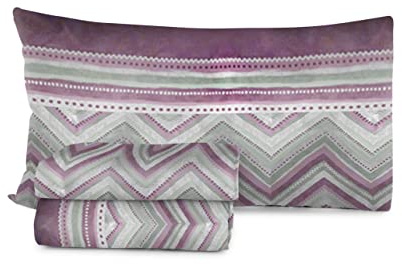 HomeLife Parure de lit 120x190 Flanelle de Coton - Parrure avec Drap Housse 120x190 avec Coins, 100% Coton Chaud pour l'hiver + Drap Plat 1 Personne + 1 Taie Oreiller, Motif Rayures, Rose