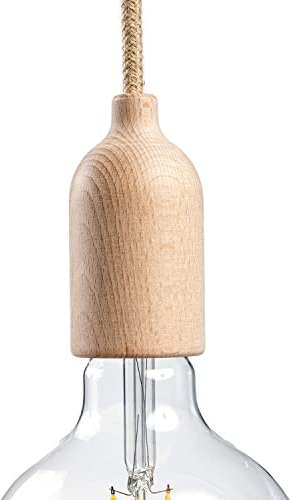 creative cables - Kit portalampada E27 in Legno con serracavo Nascosto - Neutro