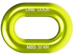 Spider SLACKLINES - Sicherheitsschlaufe, Blocker Geschmiedetes, eloxiertes Aluminium-Gurtband - 50x35 cm - Grün