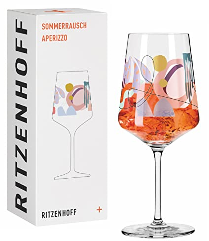 RITZENHOFF 2841007 Bicchiere da aperitivo 500 ml - Serie Sommerrausch No. 7 con forme colorate - Made in Germany
