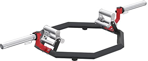 GORILLA SPORTS® Trap Bar - Olimpico 50mm, 340kg Capacità, con 2 Collari a Molla, Zigrinata, in Acciaio Cromato - Hex Bar, Barra, Bilanciere Esagonale, Deadlift, per Shrug, Squat, Sollevamento Pesi