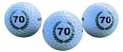 LL-Golf 3er Set 70 er Geburtstag Golfbälle mit Happy Birthday Motiv | Verpackt in Geschenkbox / Geburtstagsgeschenk Golf / Golfgeschenk Geschenk Geschenkidee