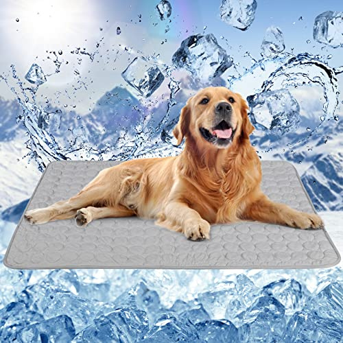 ANWA Wiederverwendbare Kühlmatte für Hunde, extra groß, 100 x 70 cm, einfach zu falten, Haustier-Kühlmatte für Zuhause, Reisen, selbstkühlendes Pad für Hunde und Katzen im heißen Sommer