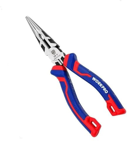 WORKPRO Pinze a becchi piatti a punta lunga 160 mm 22,5 x 9 x 9