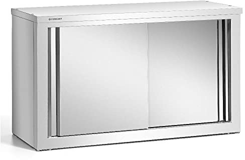 Forgast Skjutdörrskåp Dimensioner 100x40x60 cm | Väggskåp i rostfritt stål | Gastro -skåp | Köksskåp Köksskåp med räknare
