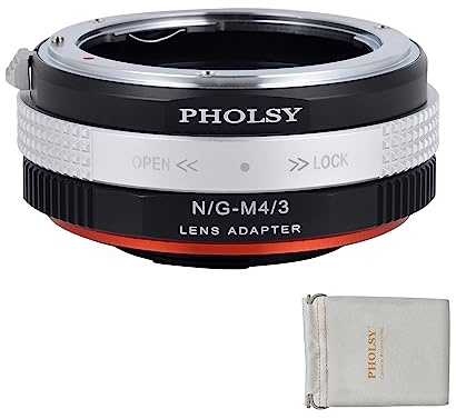 PHOLSY Adattatore Manuale Compatibile con Obiettivo Nikon F(G-Type) su M4/3