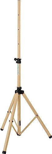 Pronomic SPS-1S HO Supporto per Altoparlente in acciaio - Supporto per diffusori con treppiede - Altezza 120-193 cm - Il supporto può essere utilizzato anche come porta freccette - Aspetto legno