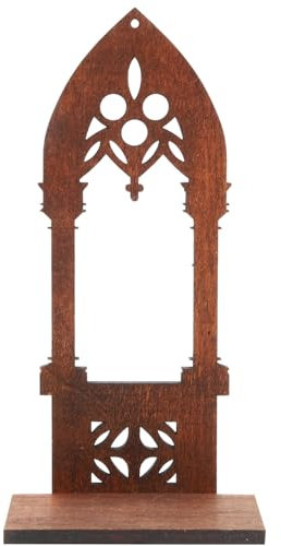 VOSAREA 1 Pair of Wall Sconce Candle Holder Vintage Pillar Candle Holders Rustic Farmhouse Gothic Arch Wall Mount Candle Holder Stand for Home Party Decoration