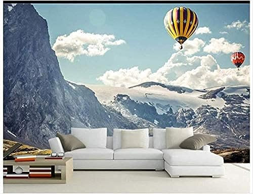Papel Pintado 3D Para Paredes Papel Pintado Mural 3D Montaña Nieve Nubes Flotantes Globos De Colores Decoración Fotomural Dormitorio Sala De Estar Pared Pintado Papel Tapiz No Tejido-430cm×300cm
