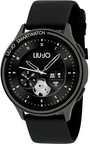 LIU JO SWLJ073 Orologio intelligente da uomo Voice Man IP67 nero con cinturino in silicone, grado di impermeabilità: IP67, massimo 30 minuti, diametro cassa: 44 mm