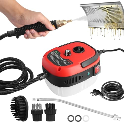 McbeAn Nettoyeurs À Vapeur, Nettoyeur À Vapeur À Main 2500 W avec 3 Têtes De Brosse, Réglage À 6 Niveaux, Vapeur 3BAR, pour Un Usage Domestique, Carrelage, Détails De Voiture