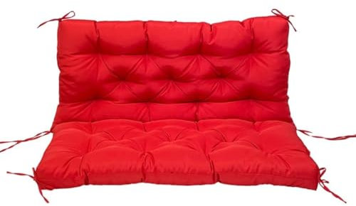 Tielag Gartenbank Auflage, Outdoor Sitzauflage für Bank, Sitzkissen Bank, Bankauflage Bankkissen 100×50×50cm, wasserdichte Sitzbank Sitzpolster, Rot