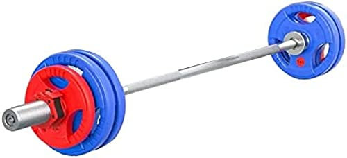 Langhantel-Gewichtsset, 150 kg, Gusseisen-Gummi-Olympia-Langhantel-Set, inklusive 220 cm langer Olympiastange und Hantelscheibe, mit rutschfesten Schnallen, Krafttrainingsgerät für Heimtrain
