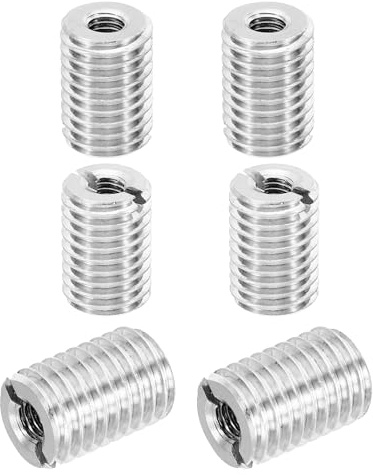 PATIKIL Gewinde Adapter Hülse Reduziere Mutter, M14xM6x20mm Silber 6 Stück | Männliche zu Weibliche Gewindeadapter Edelstahl Reduziermutter Gewindehülse Einschraubmutter Gewindeeinsatz