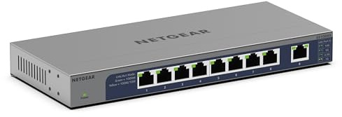 NETGEAR (GS108MX) Switch10GB Ethernet, Ports 10G Multi-Gigabit , 1 Ports SFP+ Multi Gig, Protection Prosafe, Garantie à Vie Parfait pour Les PME et TPE, Position Bureau ou Rackable