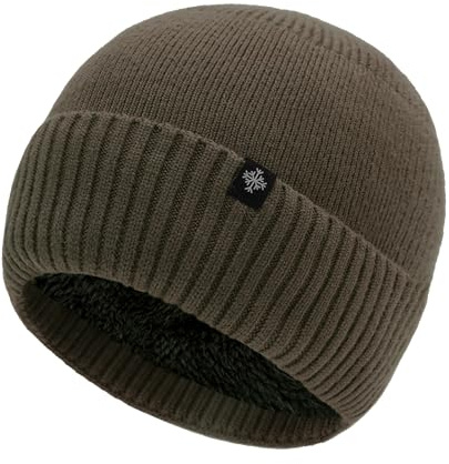 Rayson Fleece vintermössa herr tunn stickad mössa för män kvinnor unisex termo vinter mössa mössa mössa för skidor utomhus sport, kaki, one size