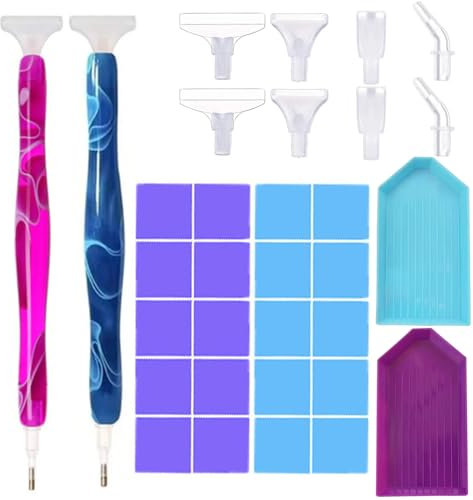 ZXJLWR 34 Stück Diamond Painting Zubehör, Diamond Painting Stift, Diamond Painting Zubehör Stift, Für DIY Diamantmalerei Stickerei Nagelwerkzeug Painting Craft Diamond Painting Pen Kits