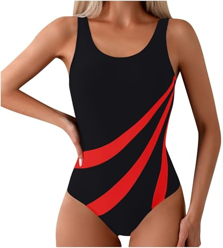 Costume da Ciclo Mestruale Costume da Mare Donna Bagno alla per Donna con Scollo A V Profondo Sexy in Rete Patchwork Monokini Comodi E Piscina Reggiseno (Black S)
