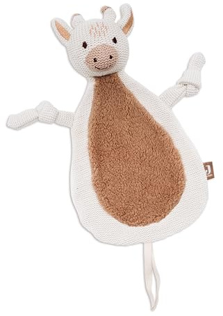 wunderwunsch JOLLEIN Schmusetuch optional personalisiert - Schnullertuch Baby Motiv Bär, Giraffe, Löwe oder Fuchs als Kuscheltuch für Babys (Giraffe, ohne Name)