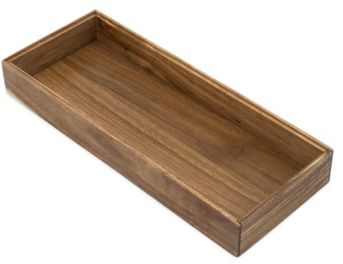 Organizer Modul aus Akazienholz stapelbar - 37 x 15 cm - Schreibtisch Aufbewahrungsbox aus Holz erweiterbar - Schubladenbox Ordnungsbox für Bad Büro Küche Bastel Utensilien Deko Kerzen Tablett