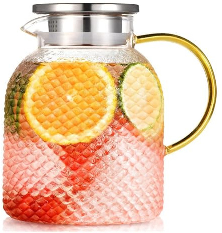 Osmond 1,5L-Glaskrug mit Deckel und Ausgießer, 50 Unzen Eistee- Perfekt für die Aufbewahrung im Kühlschrank