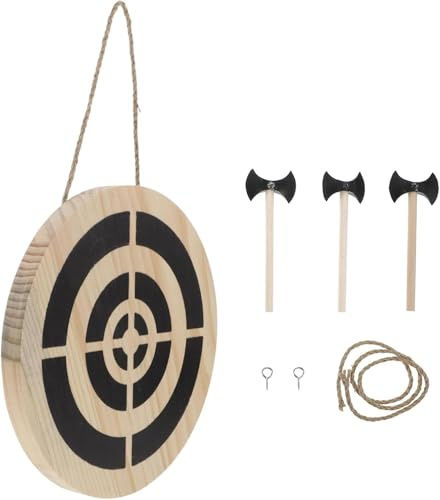 Jeu de fléchettes en bois avec cibles Tomahawk pour décoration murale et jeux d'intérieur