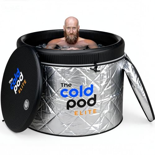 The Cold Pod Elite Insulated Ice Bath Tub,120 Gallon Portable Cold Plunge Tub with Insulated Spaceship Cover,Chiller Compatible