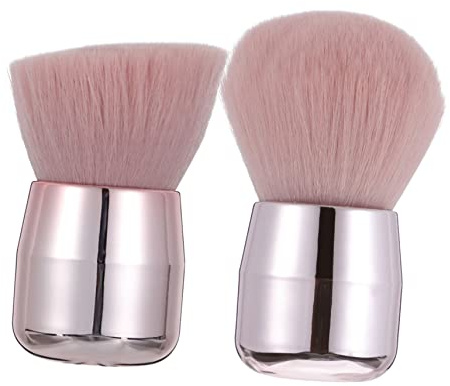 VILLFUL 2pcs Mushroom Shape Face Makeup Brushes Portable Loose Powder Cosmetic Foundation Brush No Shedding Travel-friendly Set for Cosmetic Bag