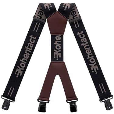 Kohentact Arbeits-Hosenträger Herren, Industrie-Qualität – 5 cm Breit, X-Form, Heavy Duty mit starken Metall-Clips, Elastisch & Verstellbar