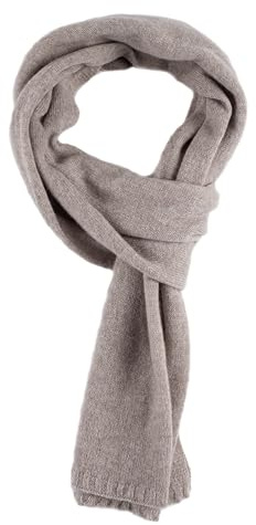 Sciarpa Puro Cashmere 180x30 Uomo Donna 100% Made in Italy (Beige Scuro)