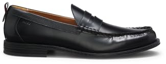 HUGO Mocassins Pennyloafer en cuir brossé