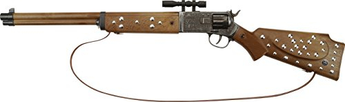 J.G.Schrödel 6078028 „Silberbüchse antik“: Spielzeuggewehr in Winnetou-Optik, in Box, ideale Cowboy- und Sheriffausrüstung, für 12-Schuss-Munition, 77 cm, braun / grau (607 8028)