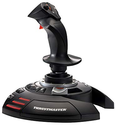 Thrustmaster T.Flight Stick X, Joystick mit Rudersteuerung, umprogrammierbaren Tasten und Achsen, Drehgriff, integriertem Schubhebel, Schnellfeuerauslöser, PC/USB-kompatibel