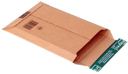progressPACK Versandtasche Premium PP W01.02 aus Wellpappe, DIN A5, 187 x 272 x bis 50 mm, 25-er Pack, braun