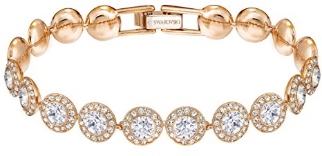 Swarovski Angelic bracelet, Round cut, White, Rose gold-tone plated