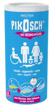 PIKOSCH - Das ultimative Wegmachpulver, Superabsorber bindet Flüssigkeiten und Gerüche wie Erbrochenes, Urin, Kot, Blut und Wasser - für ihre Familie - hohe Saugleistung (375g) | Bindet Flüssigkeiten und Gerüche, Für Erbrochenes, Urin, Kot, Blut, Wasser, Hohe Saugleistung, Für die Familie